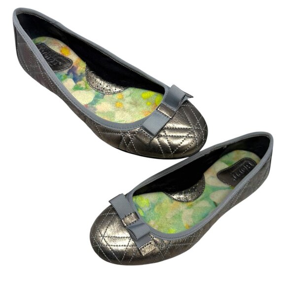 Born Tiffney‎ Quilted Metallic Crackled Leather Ballet Flats - Picture 7 of 9